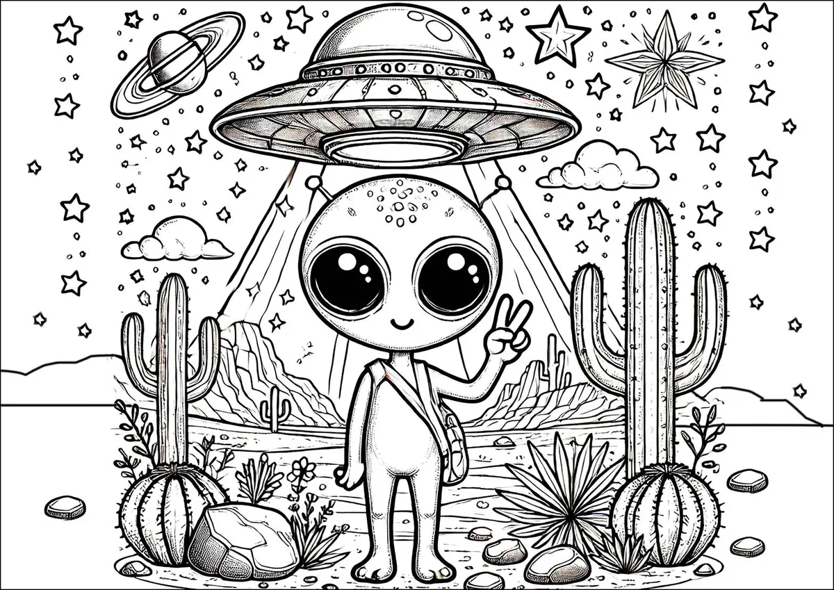 Alien coloring page