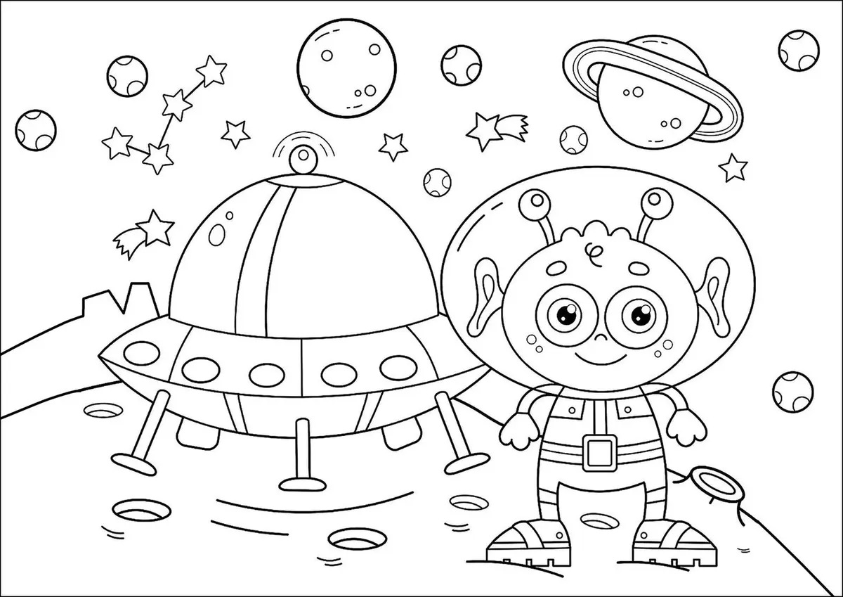 Alien coloring pages printable for kids