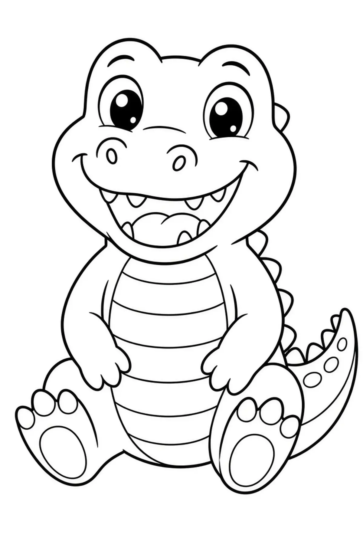 Alligator drawing page for kids