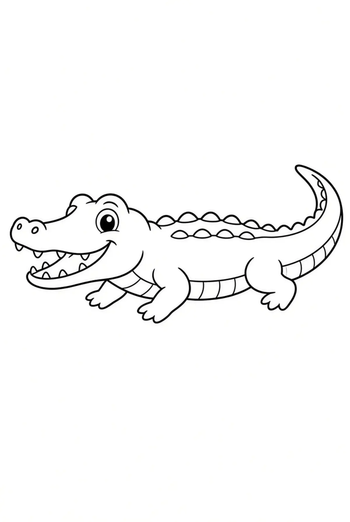 Cute Alligator color page for kids