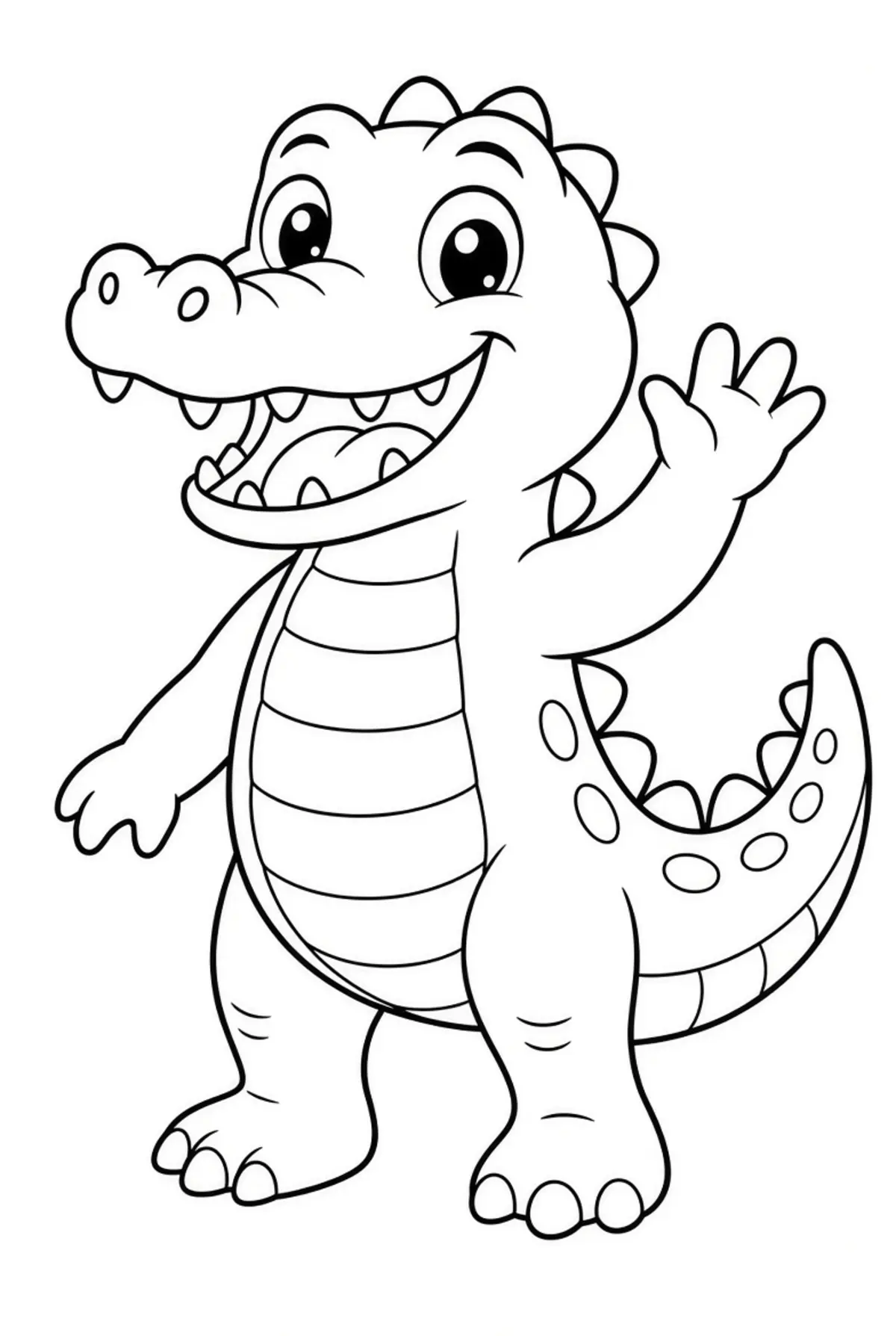 Free Alligator coloring sheet for kids