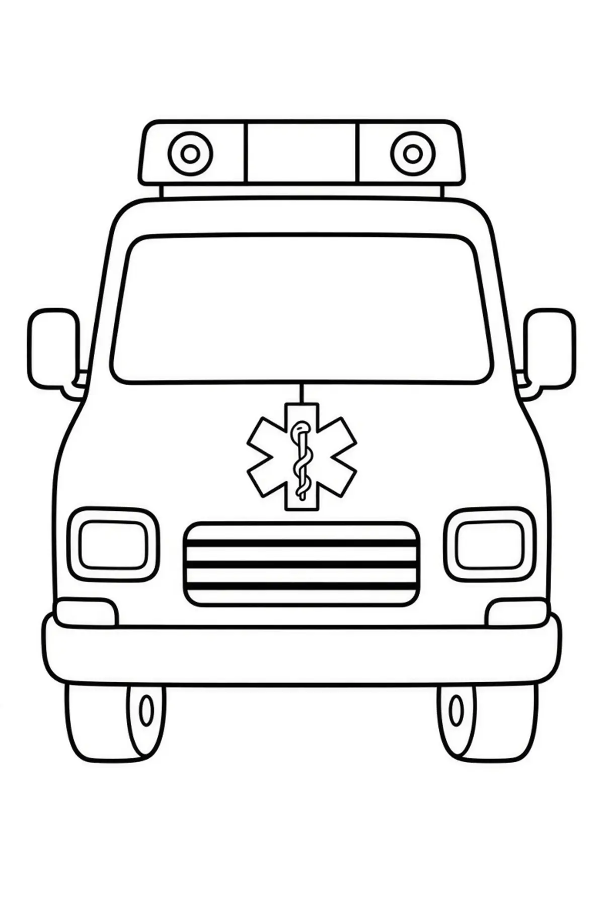 Ambulance drawing page for kids