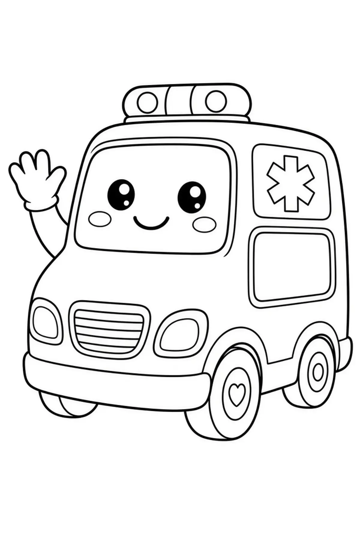 Free Ambulance coloring sheet for kids