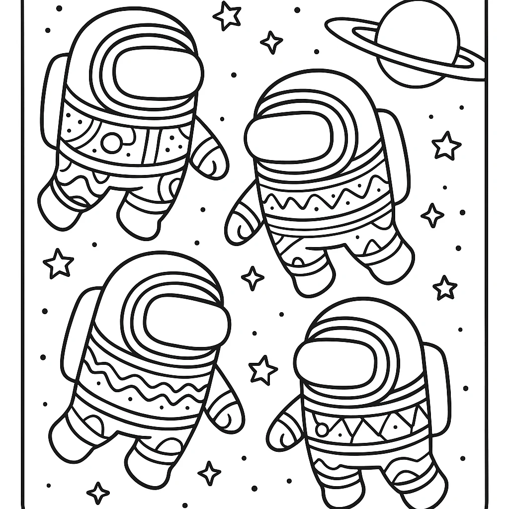 Free Among Us coloring sheet for kids