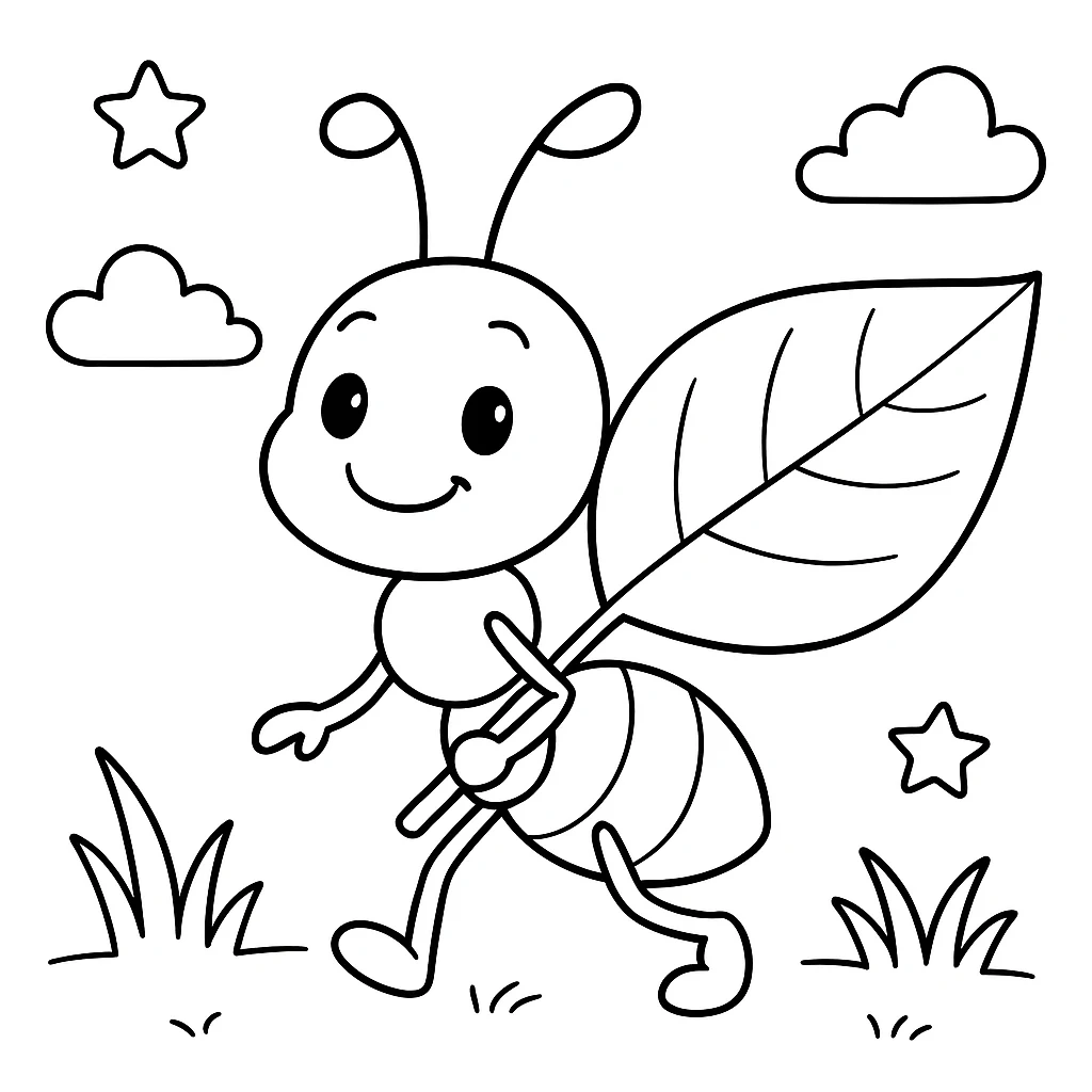 Ant coloring pages printable for kids