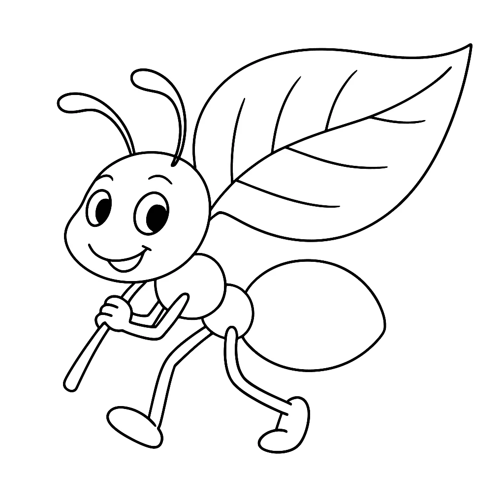 Ant drawing page for kids