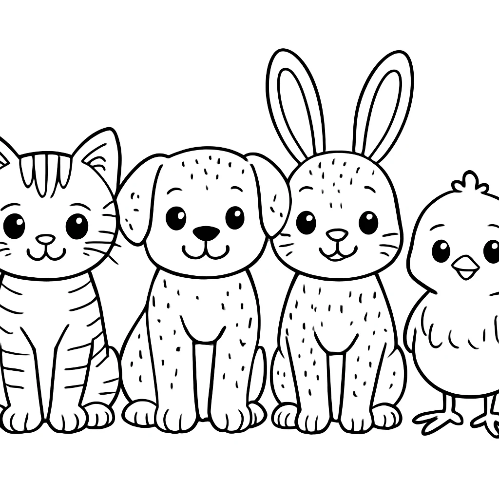 Free Baby Animals coloring sheet for kids