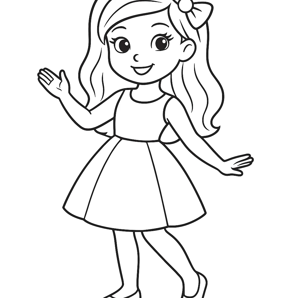 Barbie drawing page for kids