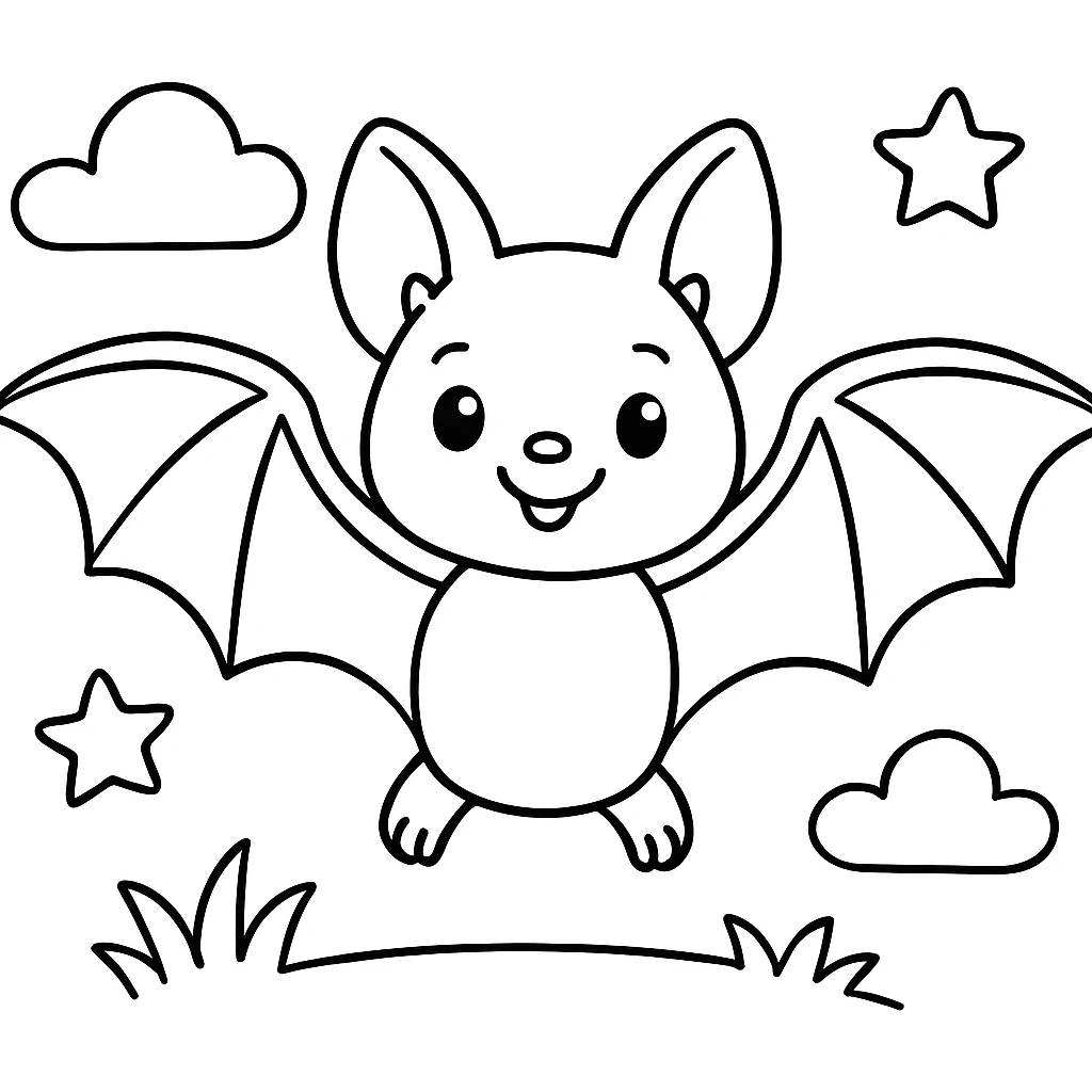 Bat coloring pages printable for kids