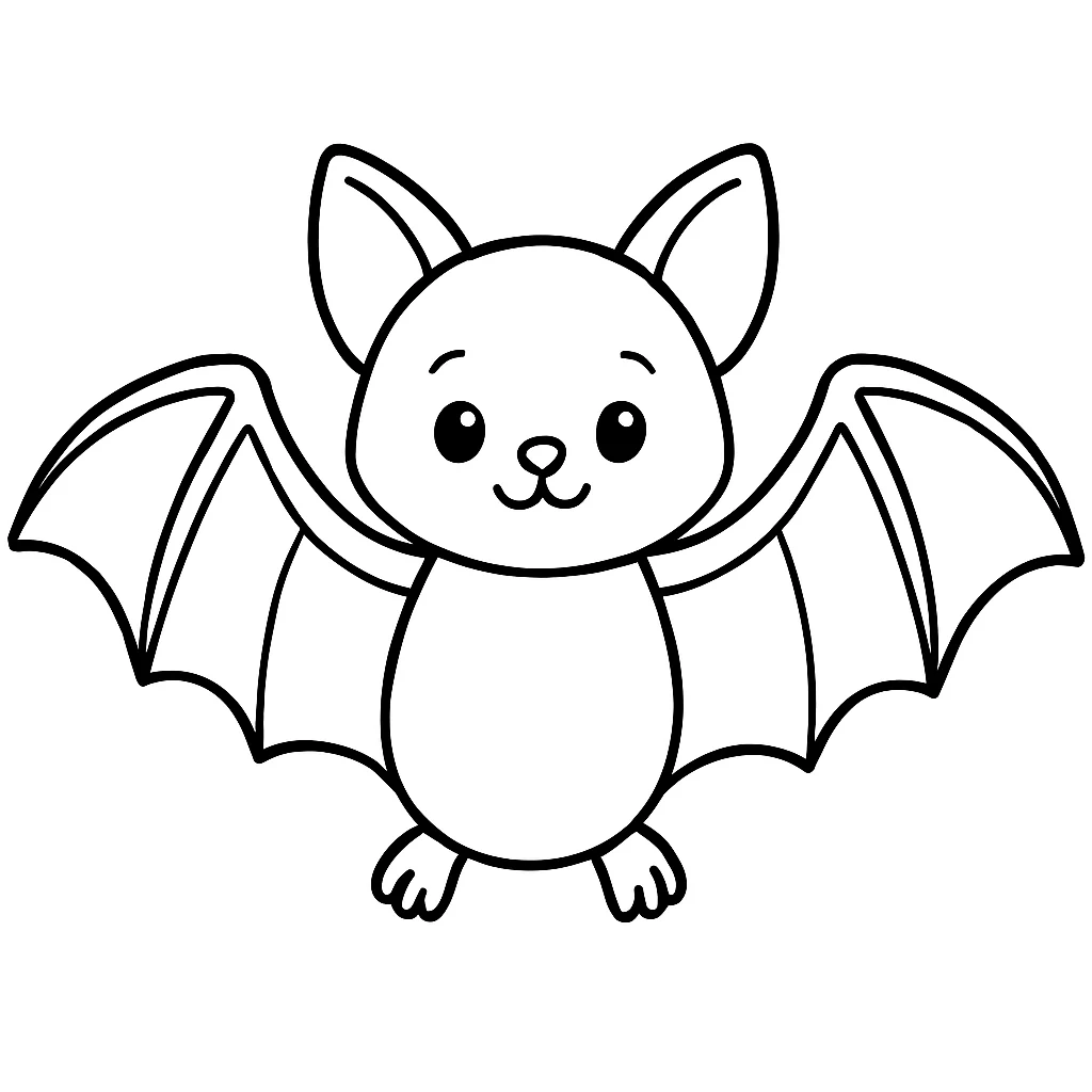 Bat drawing page for kids