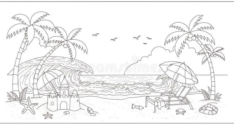 Beach coloring pages printable for kids