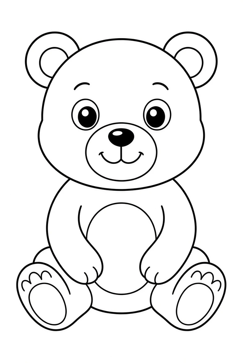 Bear drawing page for kids
