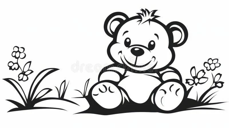 Free Bear coloring sheet for kids