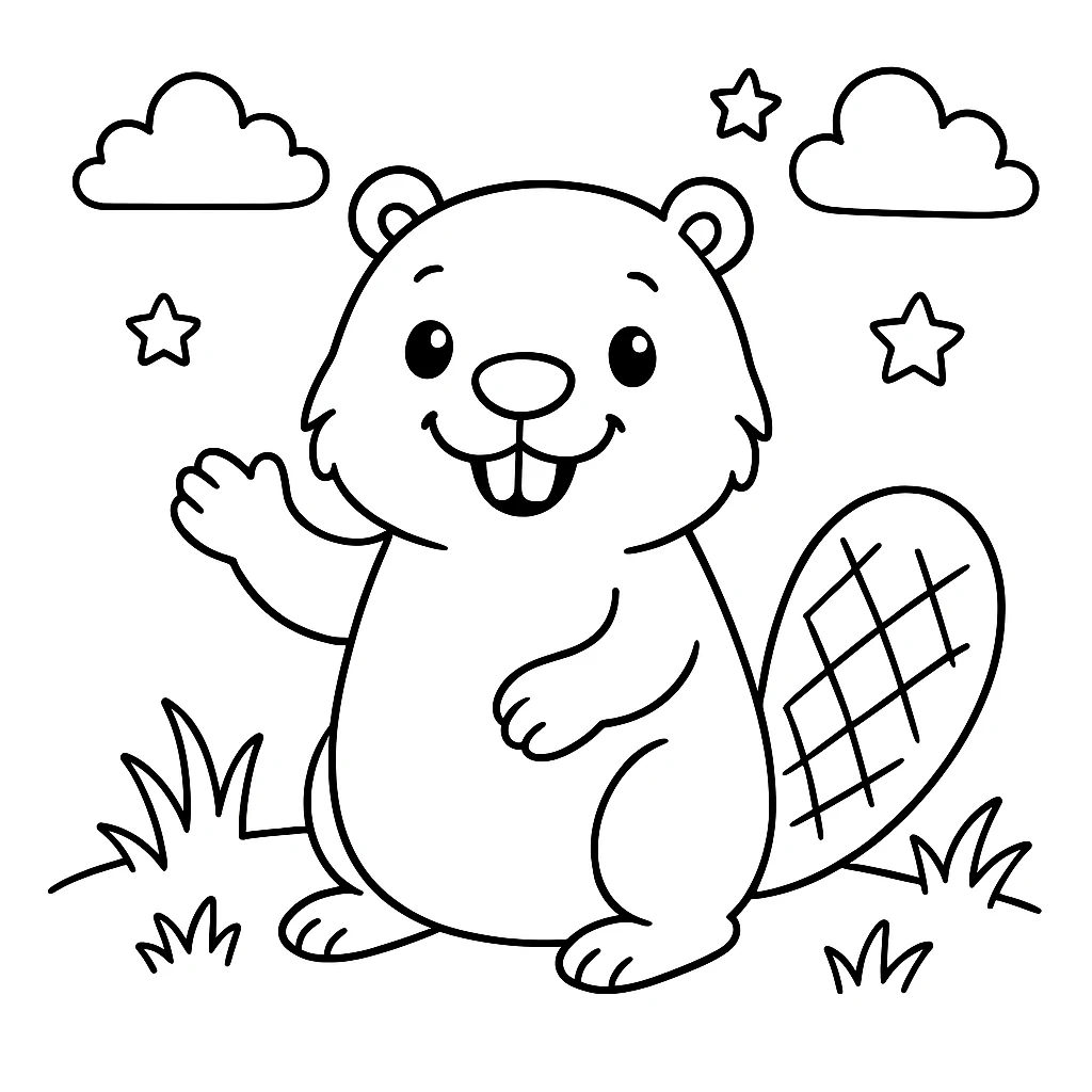 Beaver coloring pages printable for kids