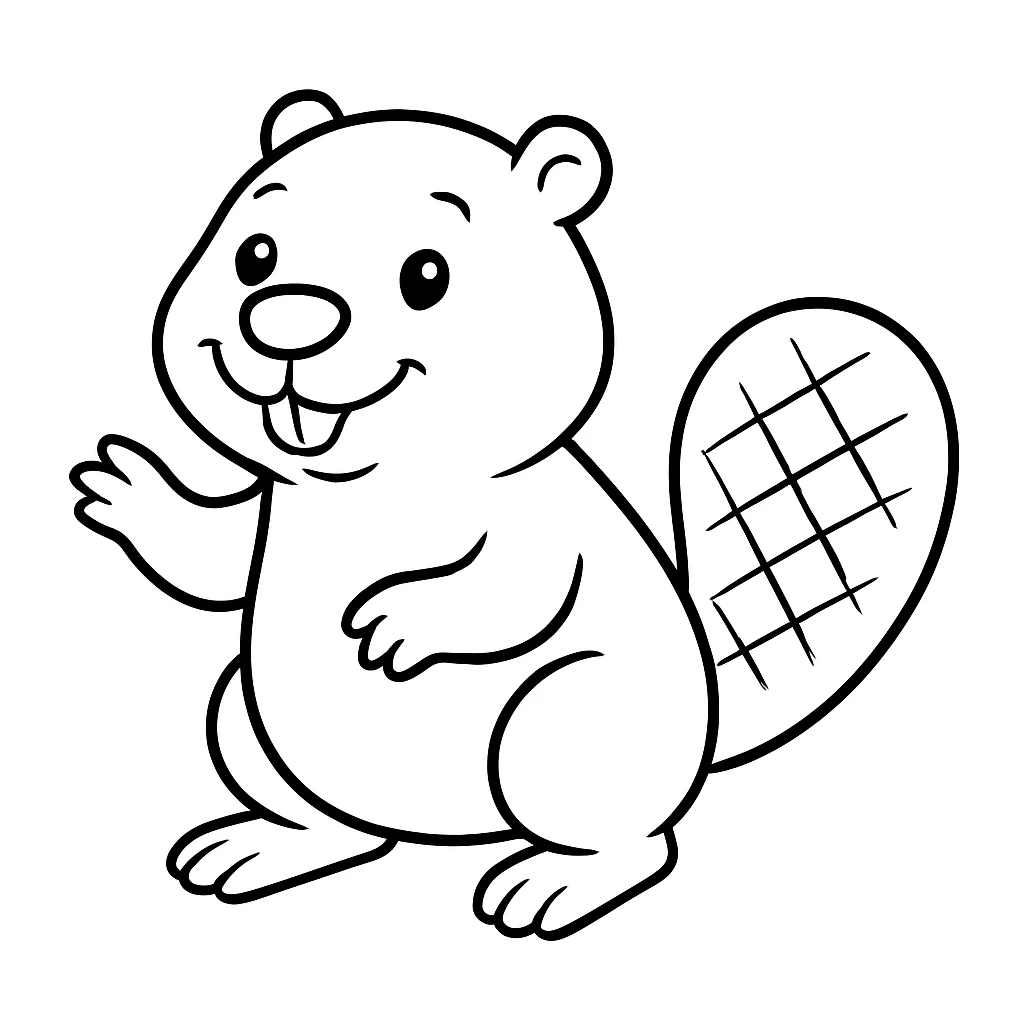 Beaver drawing page for kids