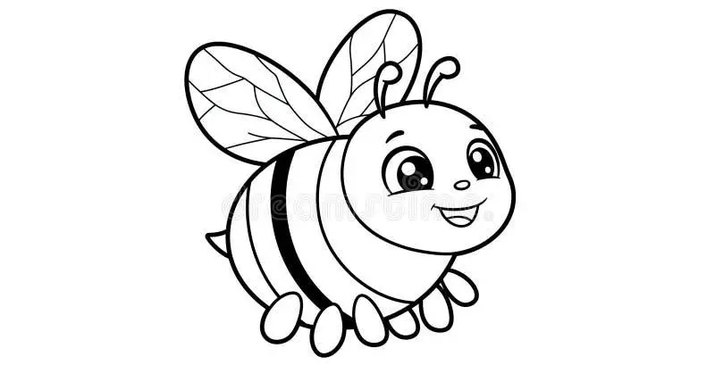 Free Bee coloring sheet for kids