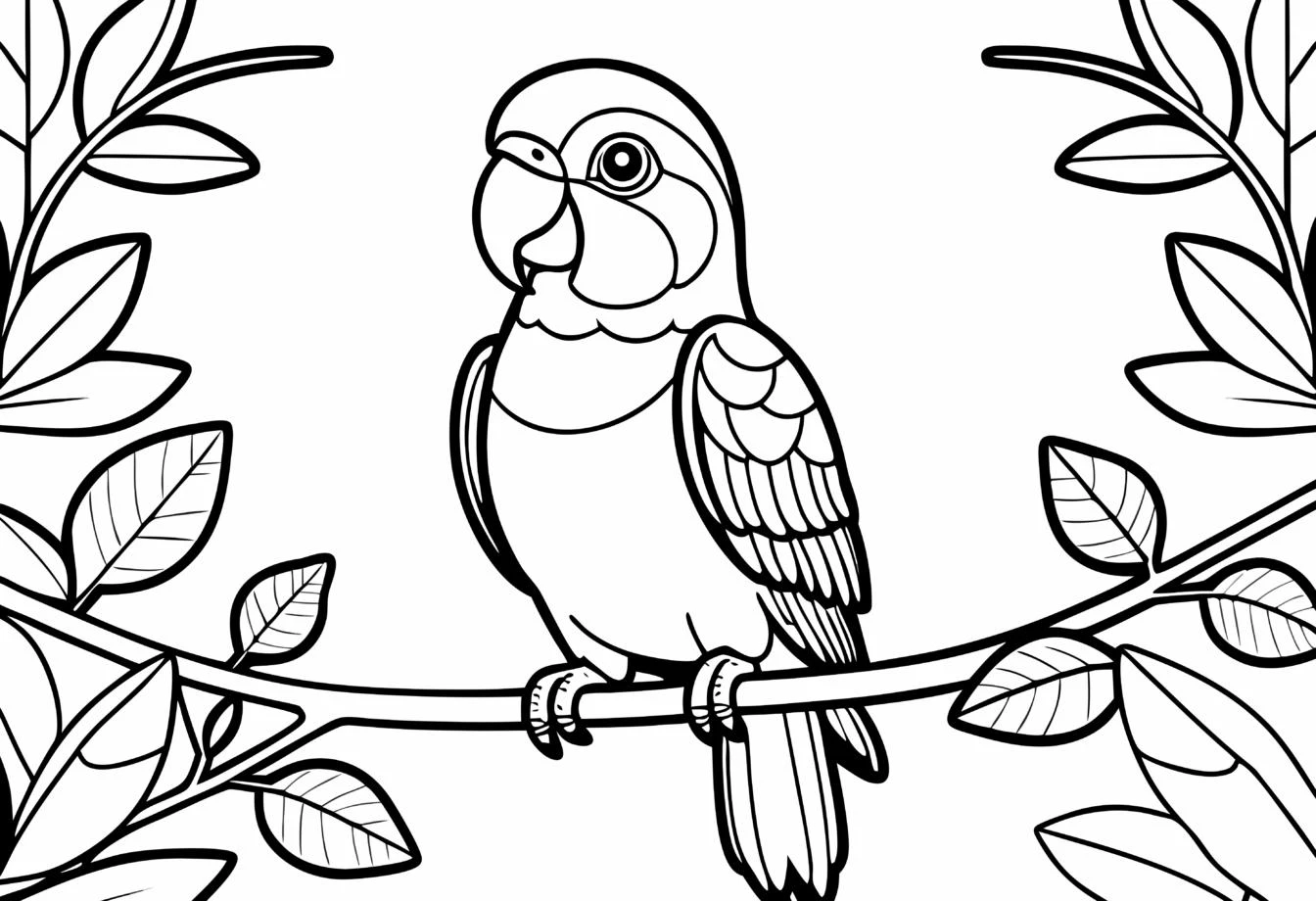 Cute Bird color page for kids