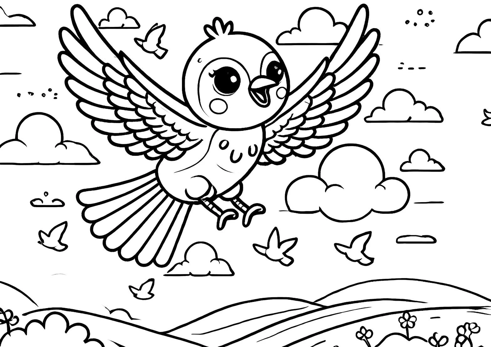 Free Bird coloring sheet for kids