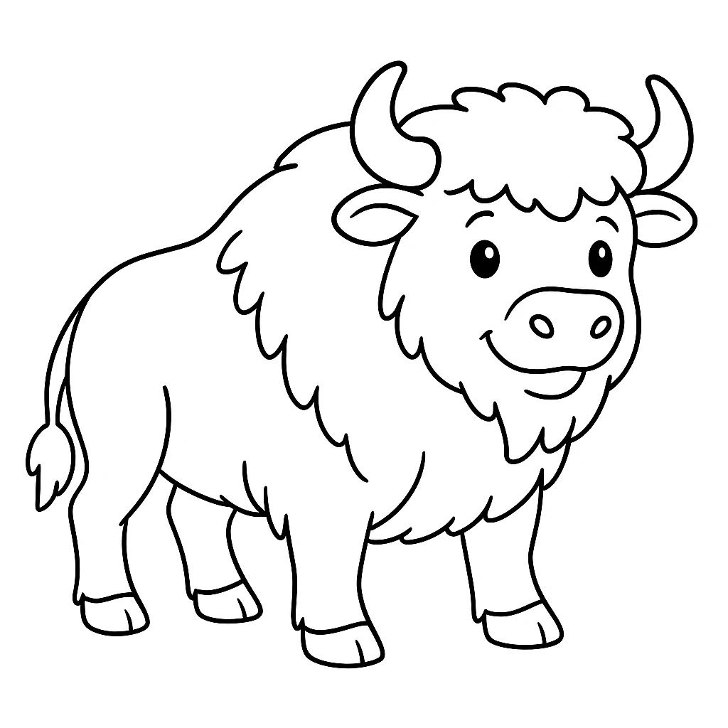 Bison drawing page for kids