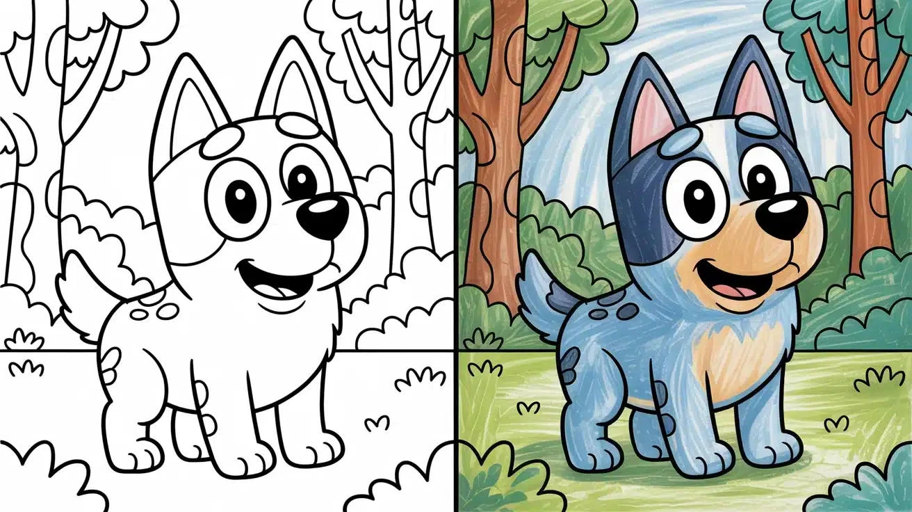 Bluey drawing page for kids