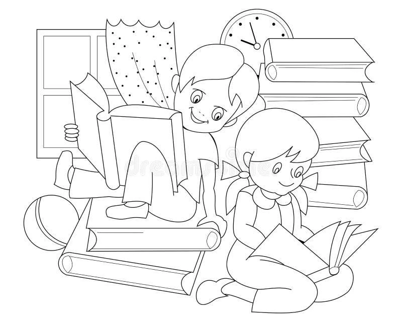 Cute Book color page for kids