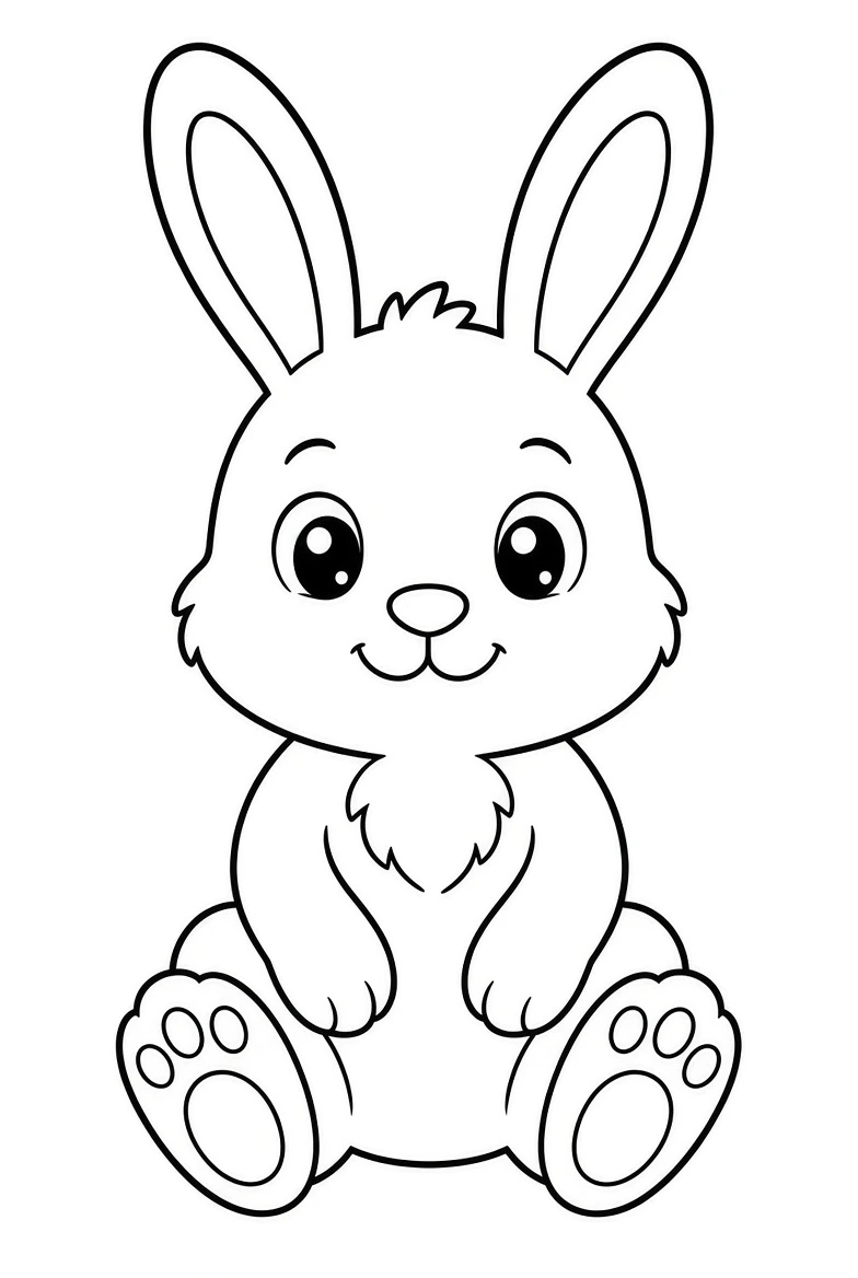 Bunny coloring pages printable for kids