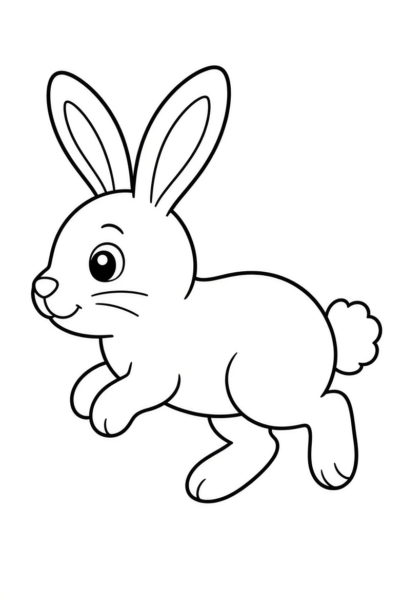 Bunny drawing page for kids