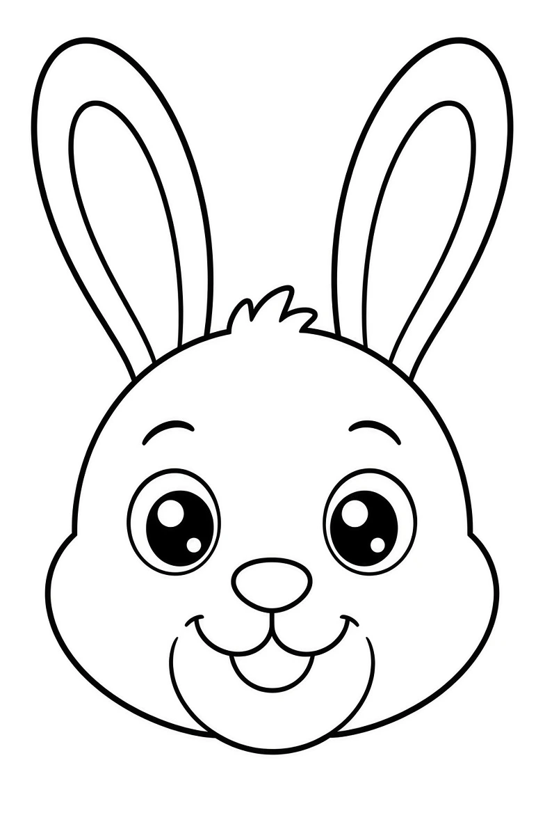 Cute Bunny color page for kids
