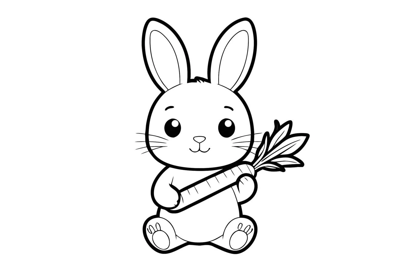 Free Bunny coloring sheet for kids
