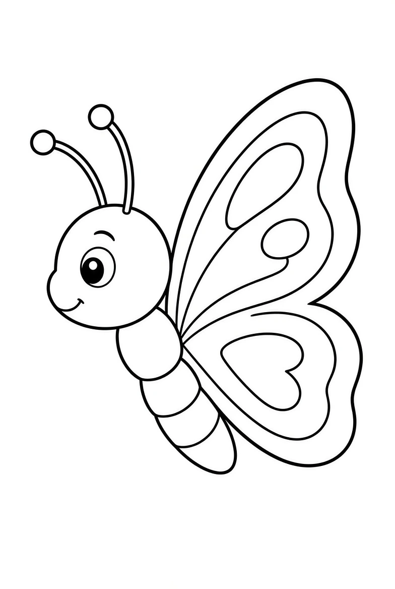 Butterfly drawing page for kids