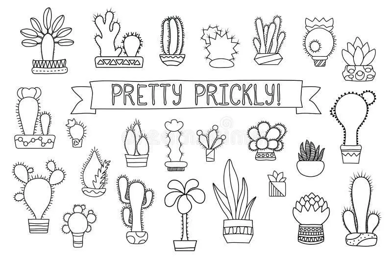 Free Cactus coloring sheet for kids
