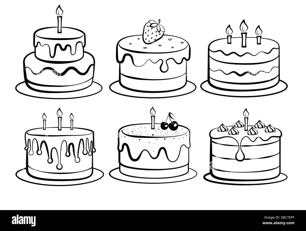 Cake coloring pages printable for kids