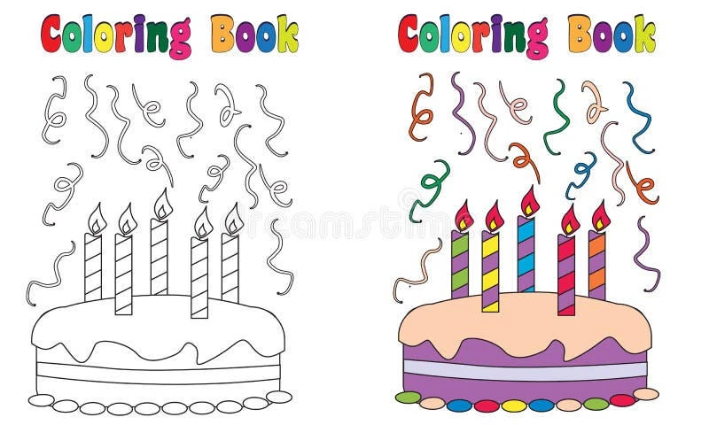 Free Cake coloring sheet for kids