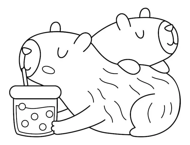 Capybara coloring pages