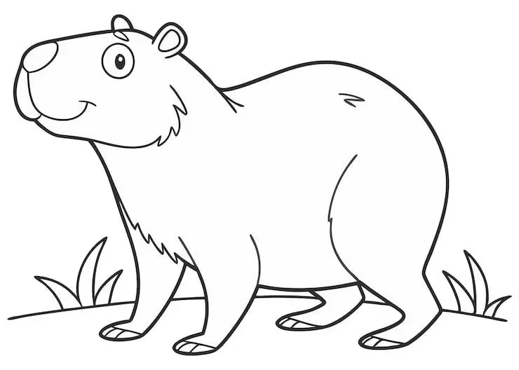 Capybara coloring pages printable for kids