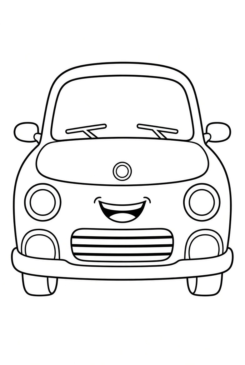 Car drawing page for kids