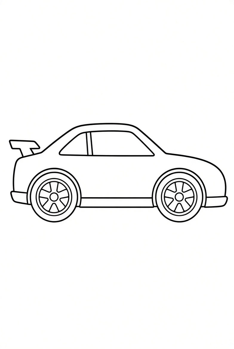 Cute Car color page for kids