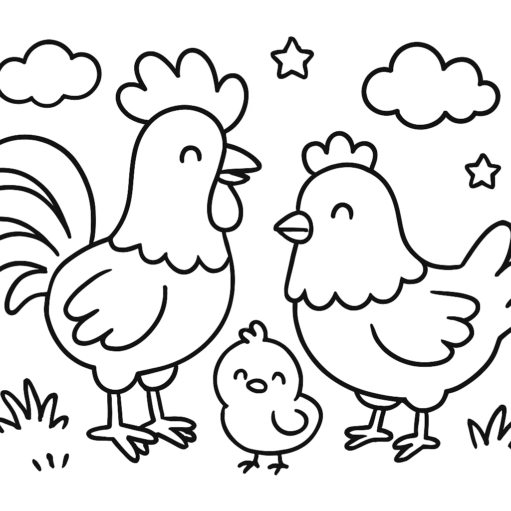 Chicken coloring pages printable for kids