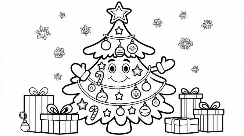 Christmas Tree coloring pages printable for kids