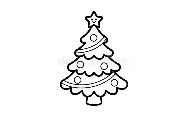 Christmas Tree drawing page for kids