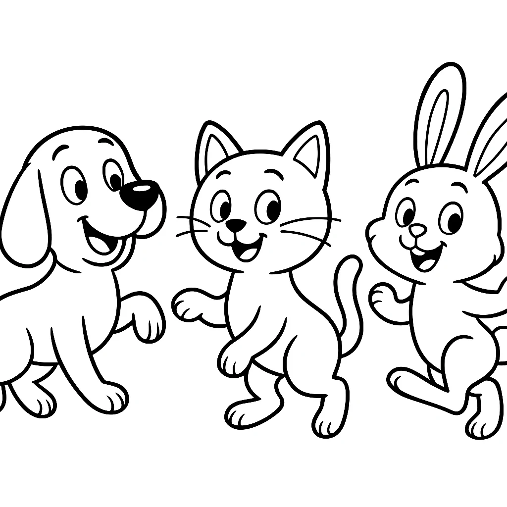Classic Cartoons drawing page for kids