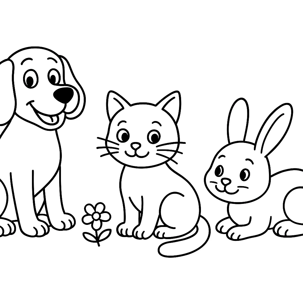 Cute Classic Cartoons color page for kids