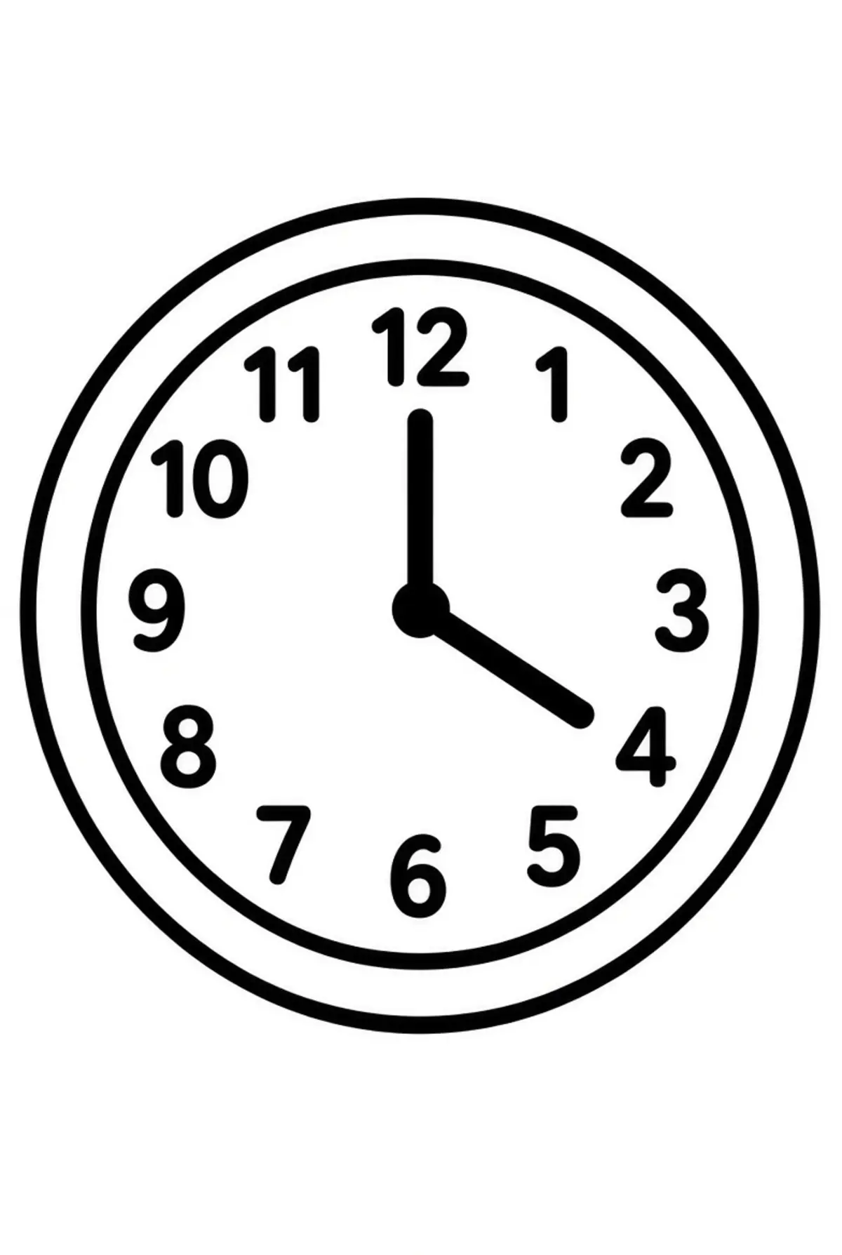 Clock drawing page for kids