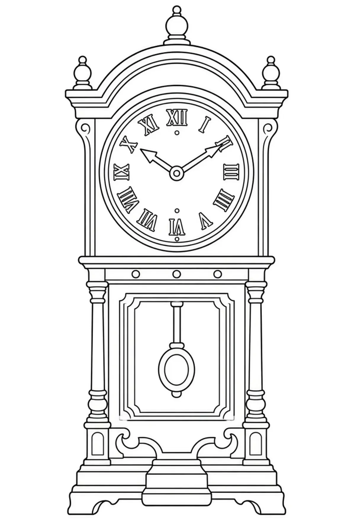 Cute Clock color page for kids