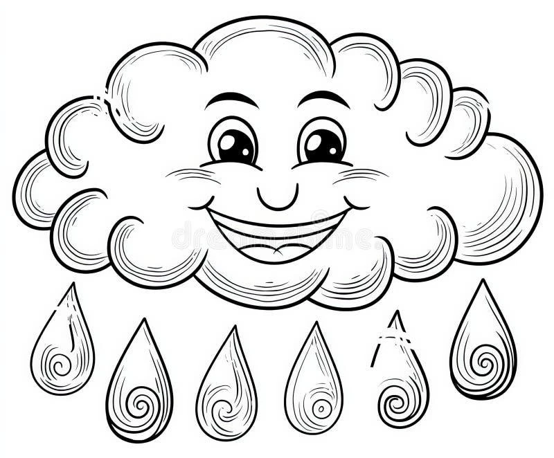 Cloud coloring pages printable for kids