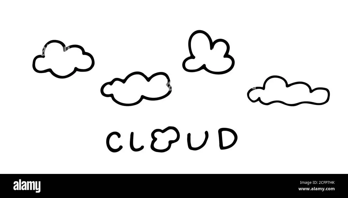 Cloud drawing page for kids
