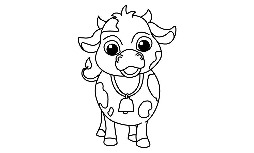 Cow drawing page for kids