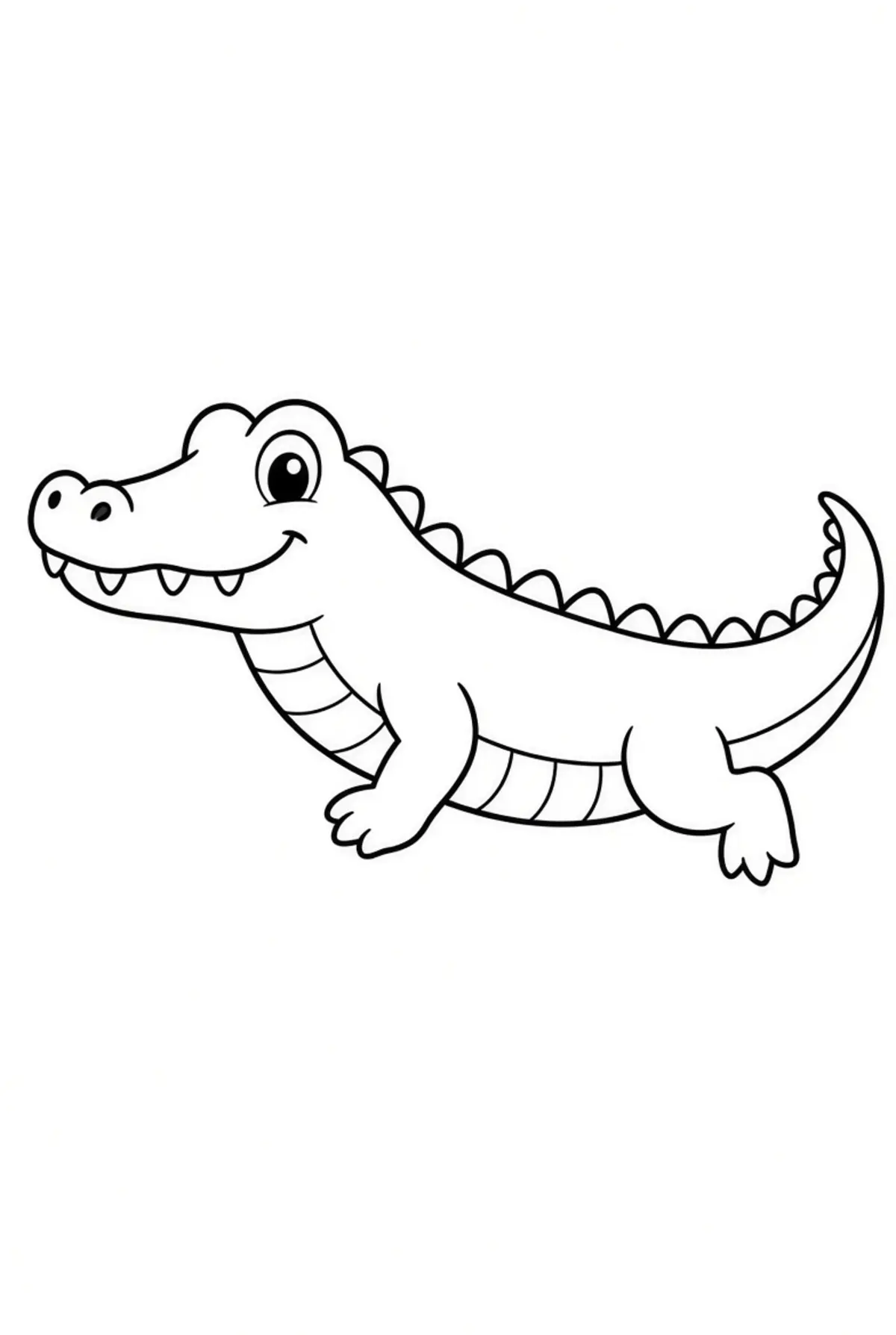 Crocodile drawing page for kids