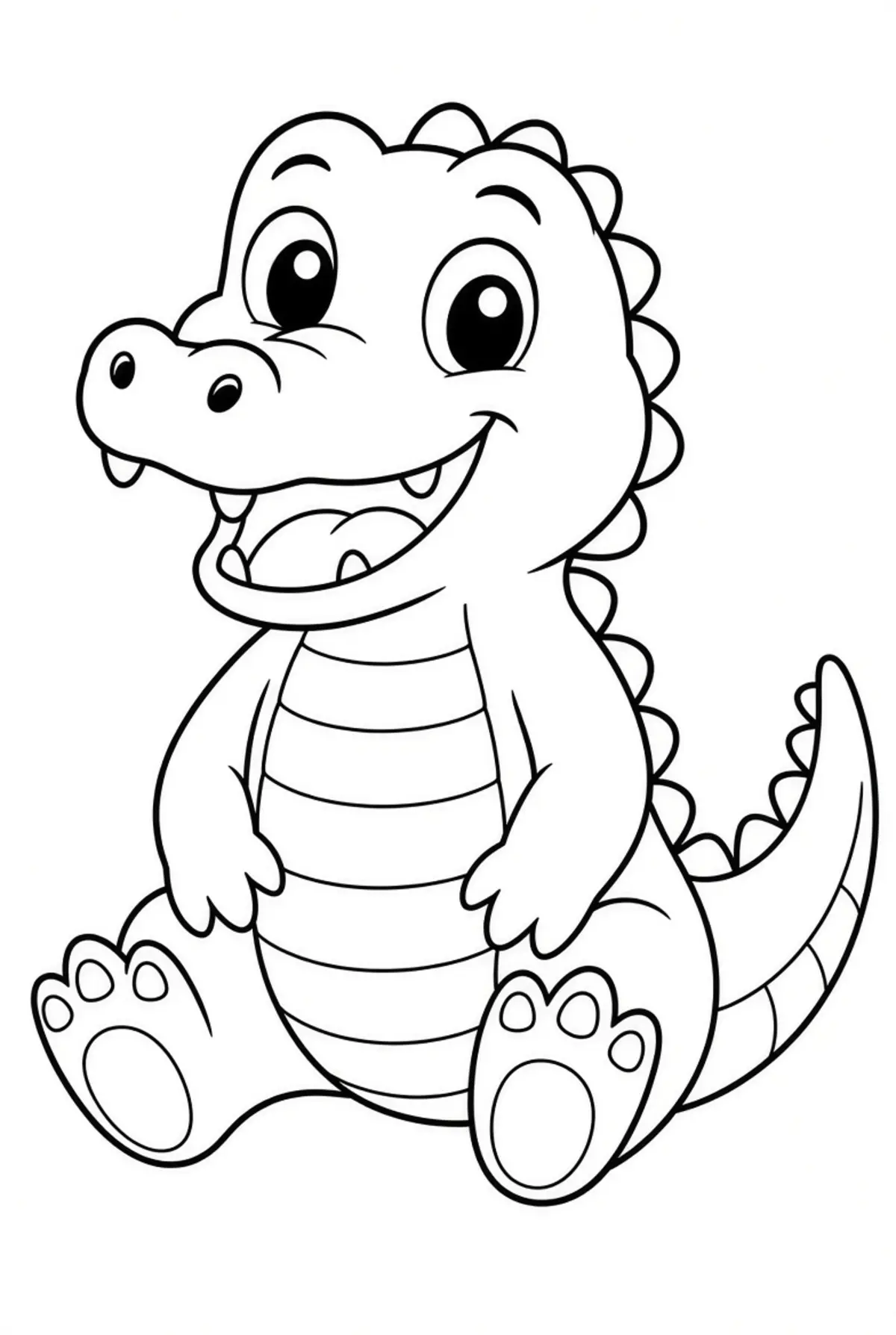 Cute Crocodile color page for kids