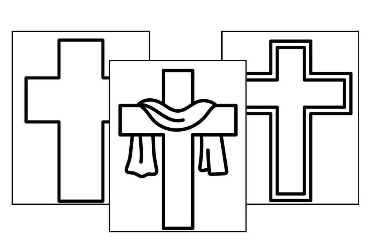 Cross coloring pages printable for kids